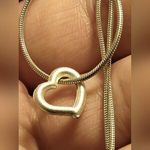 .999 Silver Heart Pendant + Snake Chain Necklace (.925) Silver Bundle